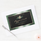 Etiketten van Floral Green en Gold Lijst Black (Envelop)