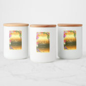 Etiketten van Floral-Oranje gradiënt en monogram (Flessen)