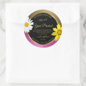 Etiketten van Floral Pink en Gold Glitter Black (Tas)