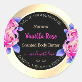 Etiketten van Floral Pink Paars Black en Gold Prod