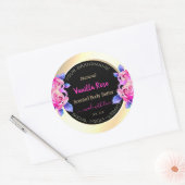 Etiketten van Floral Pink Paars Black en Gold Prod (Envelop)