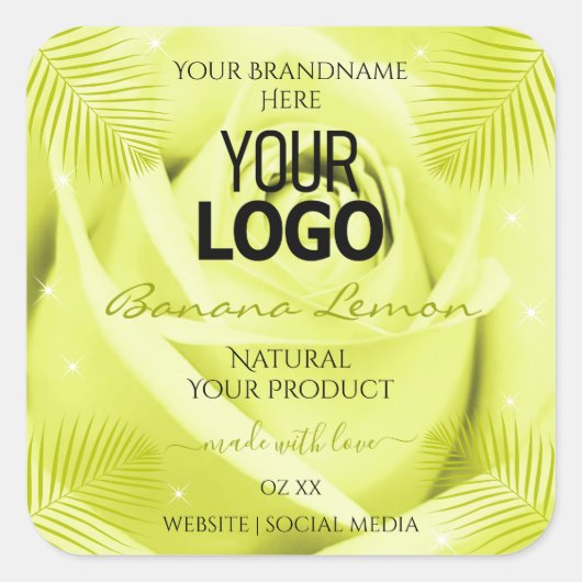 Etiketten van Floral Product Geel Rozenpalm Logo (Voorkant)