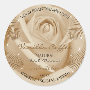 Etiketten van Floral Product Licht Bruin Roos Palm