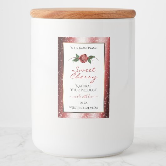 Etiketten van Floral White en Red Soft Glitter (Voorkant)