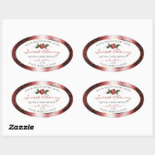 Etiketten van Floral White en Red Soft Glitter (Vel)