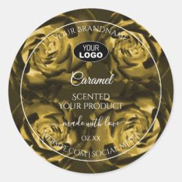 Etiketten van Florence Geel bruin Roos met Logo