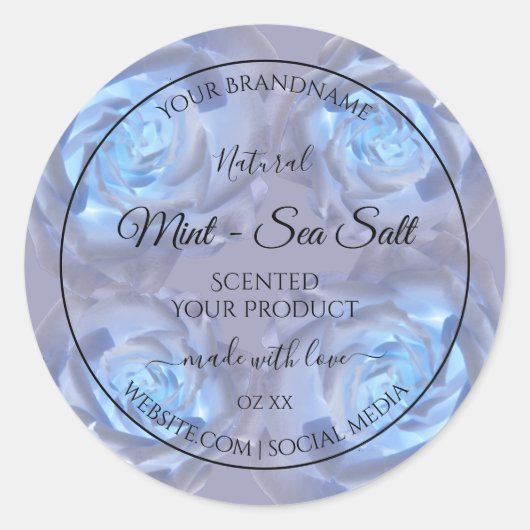 Etiketten van Florence - Lichtblauw Roos (Voorkant)