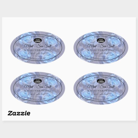 Etiketten van Florence - Lichte Blauwe Rozen met L (Vel)