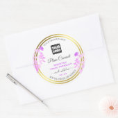 Etiketten van Florence met Logo White Paars Gold (Envelop)