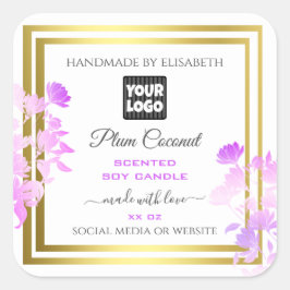 Etiketten van Florence met Logo White Paars Gold