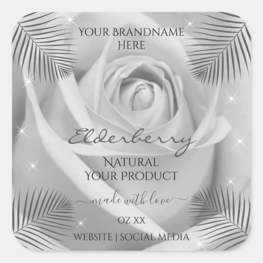 Etiketten van Florence - Zilvergrijze Roos - Palmb (Voorkant)