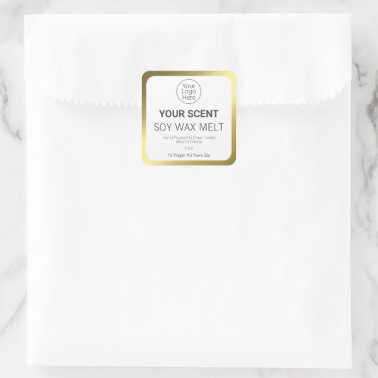 Etiketten van goudvlies uit sojasmokken (Tas)