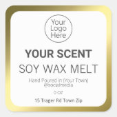 Etiketten van goudvlies uit sojasmokken (Voorkant)