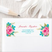 Etiketten van het Adres van de douane met bloemen (Insitu)