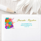 Etiketten van het Adres van de douane met bloemen (Insitu)