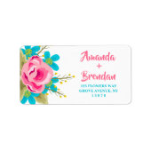 Etiketten van het Adres van de douane met bloemen (Voorkant)