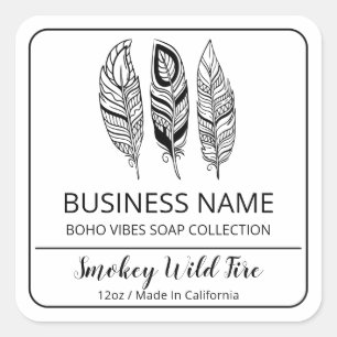 Etiketten van het product Boho Feather White Soap 