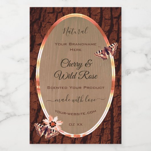 Etiketten van houtkorrels en van bomen (Enkel label)