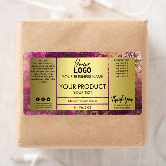 Etiketten van luxe Paarse en goudinkten (Insitu)