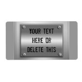 Etiketten van metaal op de douaneplaat (Voorkant)