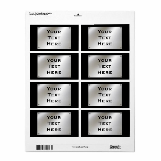 Etiketten van metaal op de douaneplaat (Full Sheet)