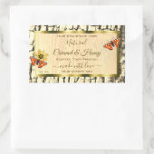 Etiketten van natuurbruin hout, korrelschors (Tas)