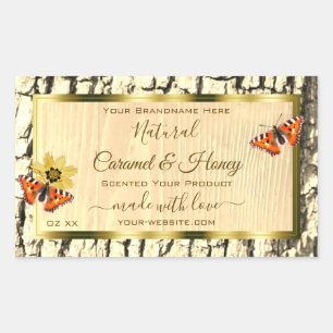 Etiketten van natuurbruin hout, korrelschors