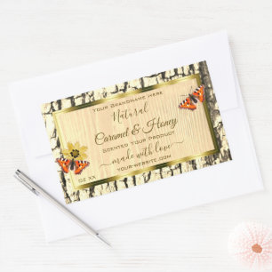 Etiketten van natuurbruin hout, korrelschors