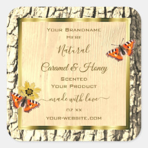 Etiketten van natuurbruin hout, korrelschors