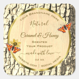 Etiketten van natuurbruin hout, korrelschors