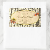 Etiketten van natuurbruin hout, korrelschors (Tas)