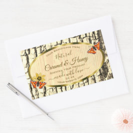 Etiketten van natuurbruin hout, korrelschors