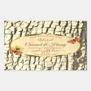 Etiketten van natuurbruin hout, korrelschors