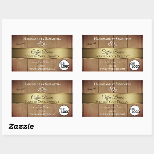 Etiketten van natuurhartige houtkorrels Gold Decor (Vel)