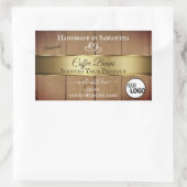 Etiketten van natuurhartige houtkorrels Gold Decor (Tas)