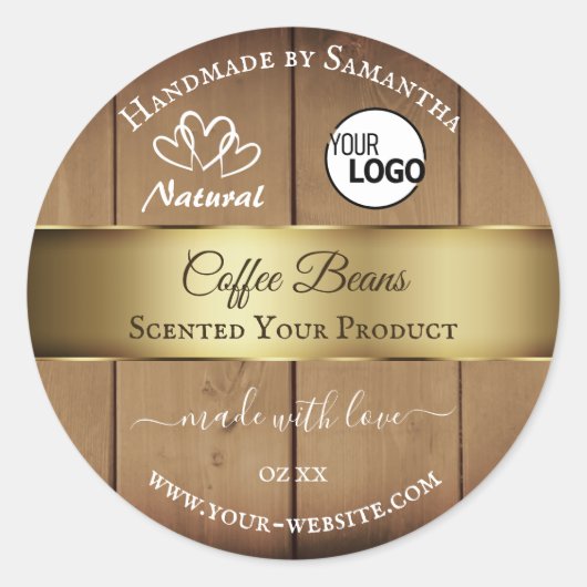 Etiketten van natuurhartige houtkorrels Gold Decor (Voorkant)