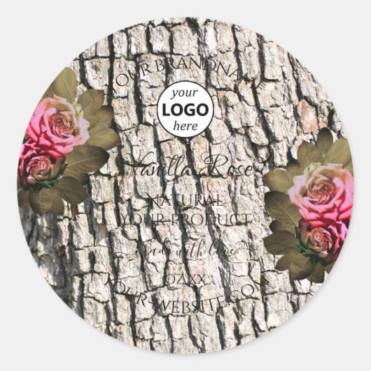 Etiketten van natuurlijke bomen Bark White Wood Pr (Voorkant)