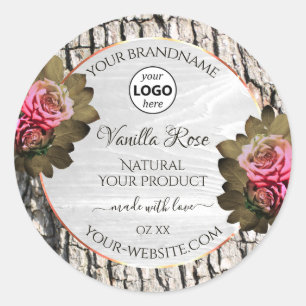 Etiketten van natuurlijke bomen Bark White Wood Pr