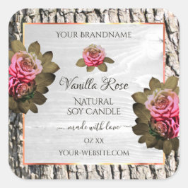 Etiketten van natuurlijke boomschors Witte houtkor