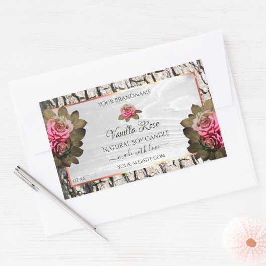 Etiketten van natuurlijke boomschors Witte houtkor (Envelop)