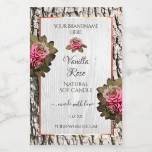 Etiketten van natuurlijke boomschors Witte houtkor