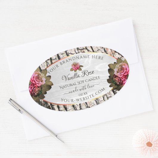 Etiketten van natuurlijke boomschors Witte houtkor (Envelop)