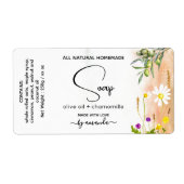 Etiketten van olijfolie en zeep van kamille (Voorkant)