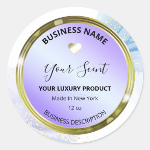 Etiketten van pluche inktblauw en goudboter