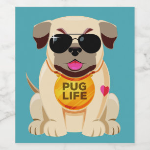 Etiketten van Pug Life fles