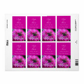 etiketten van roze tuinbloemen voor de bruiloft. (Full Sheet)