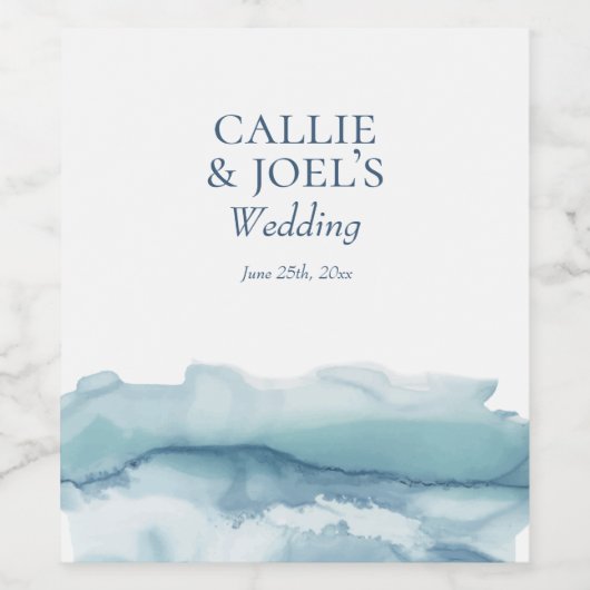 Etiketten van waterverf Ocean Beach Weddenschap (Enkel label)