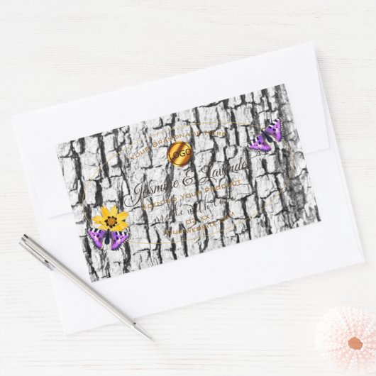 Etiketten van witte houtkorrel - Bark - Product to (Envelop)