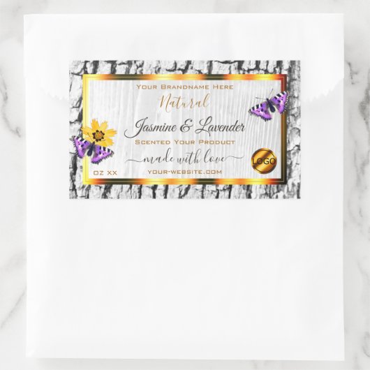 Etiketten van witte houtkorrel - Bark - Product to (Tas)