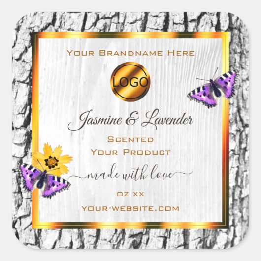 Etiketten van witte houtkorrel - Bark - Product to (Voorkant)